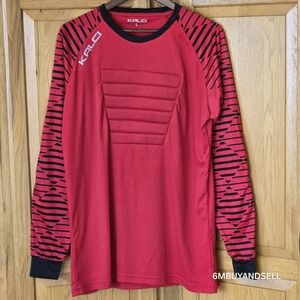 Kalci Men's Soccer Goalie Jersey Large Long‎ Sleeve 3D Padded Chest
